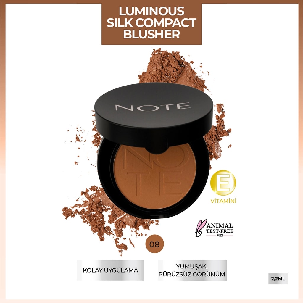 Note Cosmetique Note Luminous Silk Compact Blusher Allık 08 Bronze Show