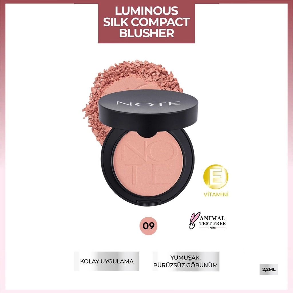 Note Cosmetique Note Luminous Silk Compact Blusher Allık 09 Dusty Pink