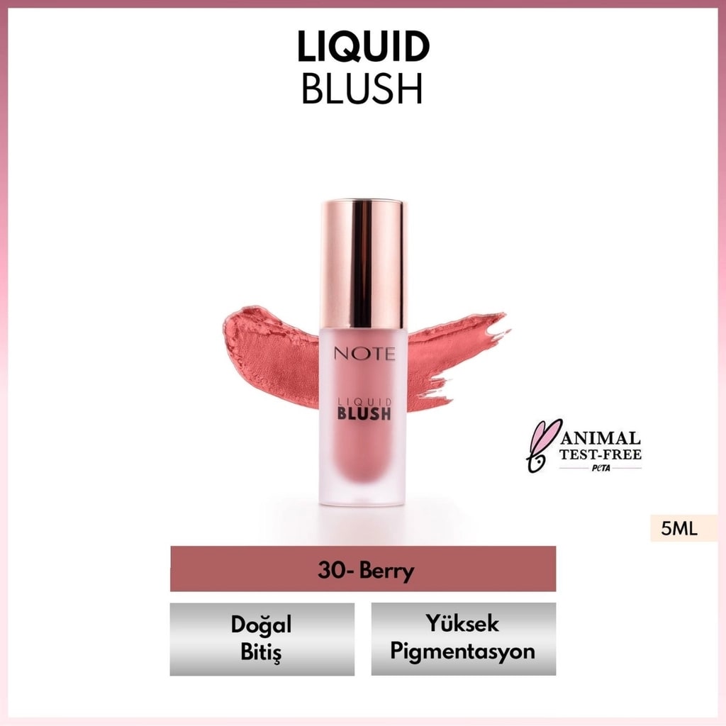 Note Cosmetique Note Liquid Blush Nemlendirici Etkili Likit Allık 30 Berry