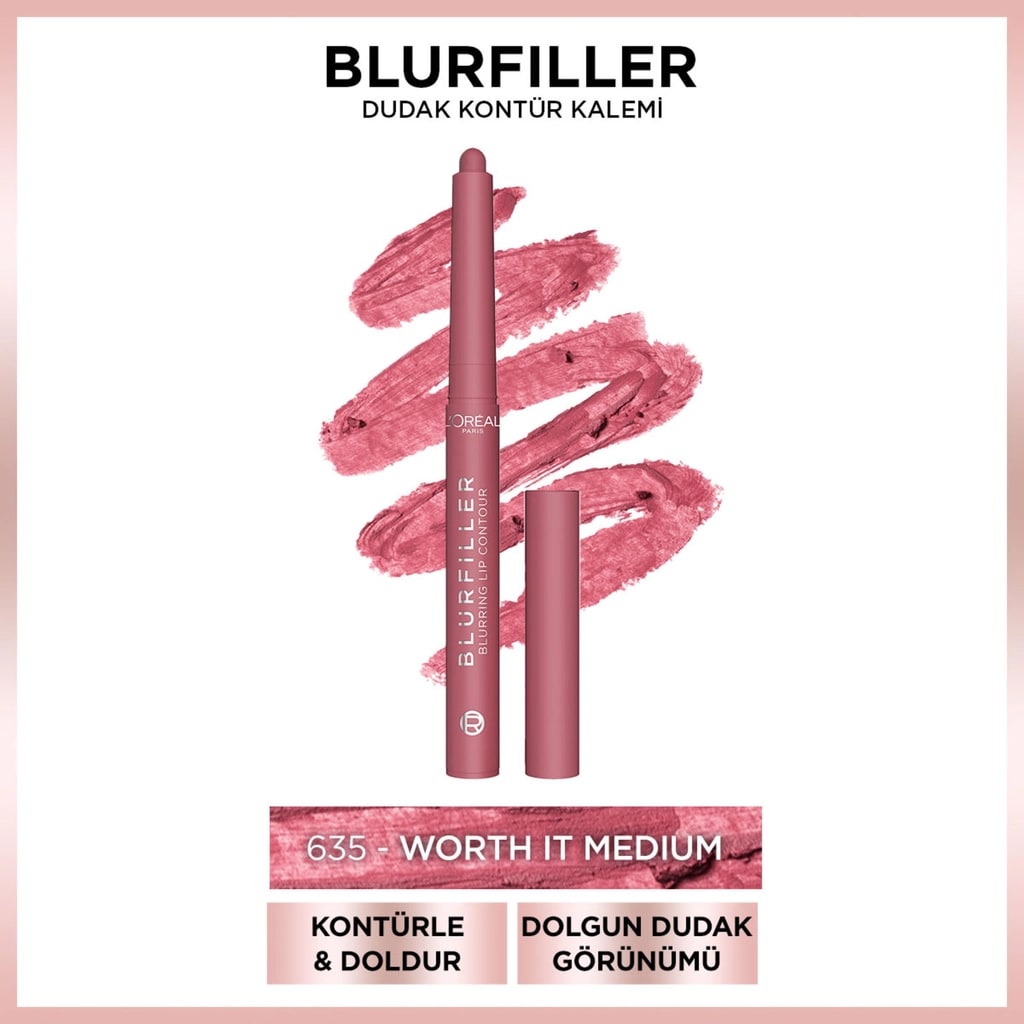 L'Oréal Paris Loreal Paris Blurfiller Dudak Kontür Kalemi 635 Worth It Medium