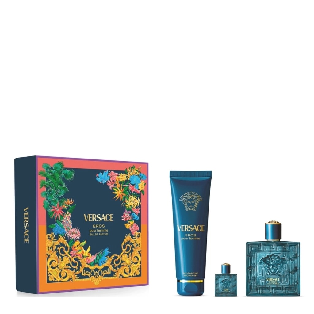 Versace Eros EDP Erkek Parfüm Seti (Parfüm 100 ml + 5 ml + Duş Jeli 150 ml)