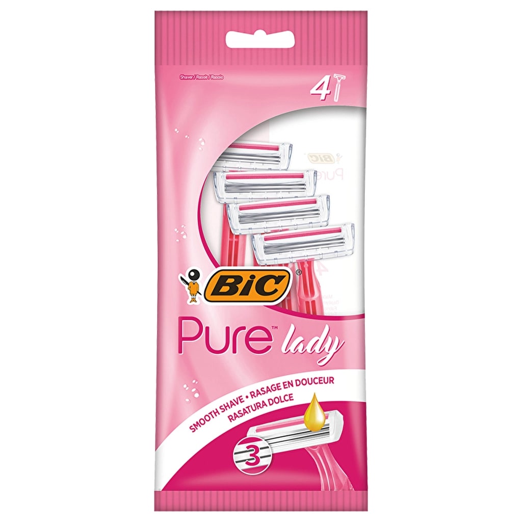 Bic Pure 3 Lady 3 Bıçaklı Kullan-At Kadın Tıraş Bıçağı 4'lü Paket