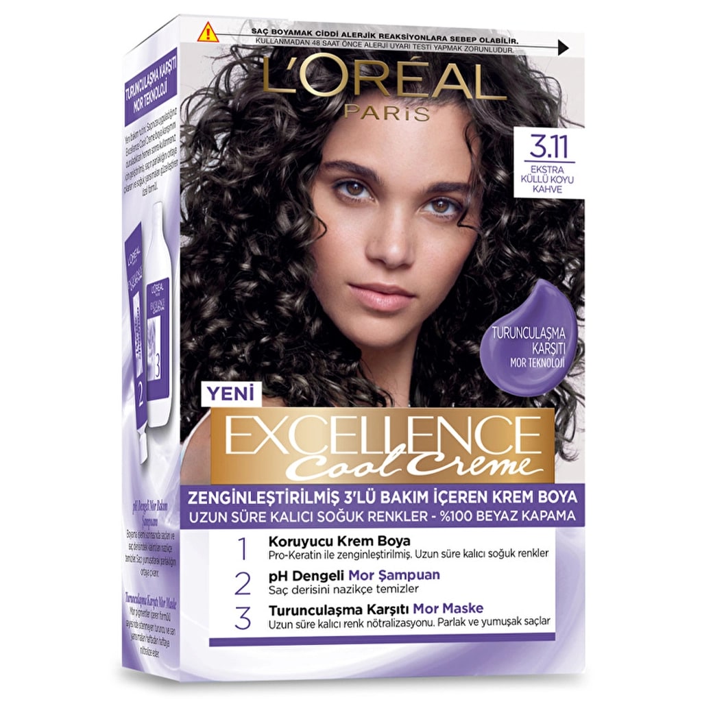 Excellence Loreal Paris Excellence Cool Creme Saç Boyası 3.11 Ekstra Küllü Koyu Kahve