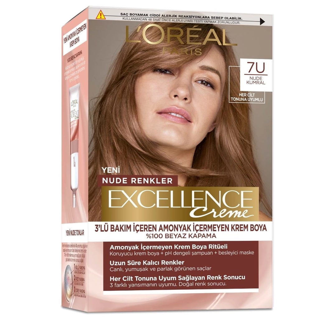 Excellence Loreal Paris Excellence Creme Nude Renkler Saç Boyası - 7U Nude Kumral