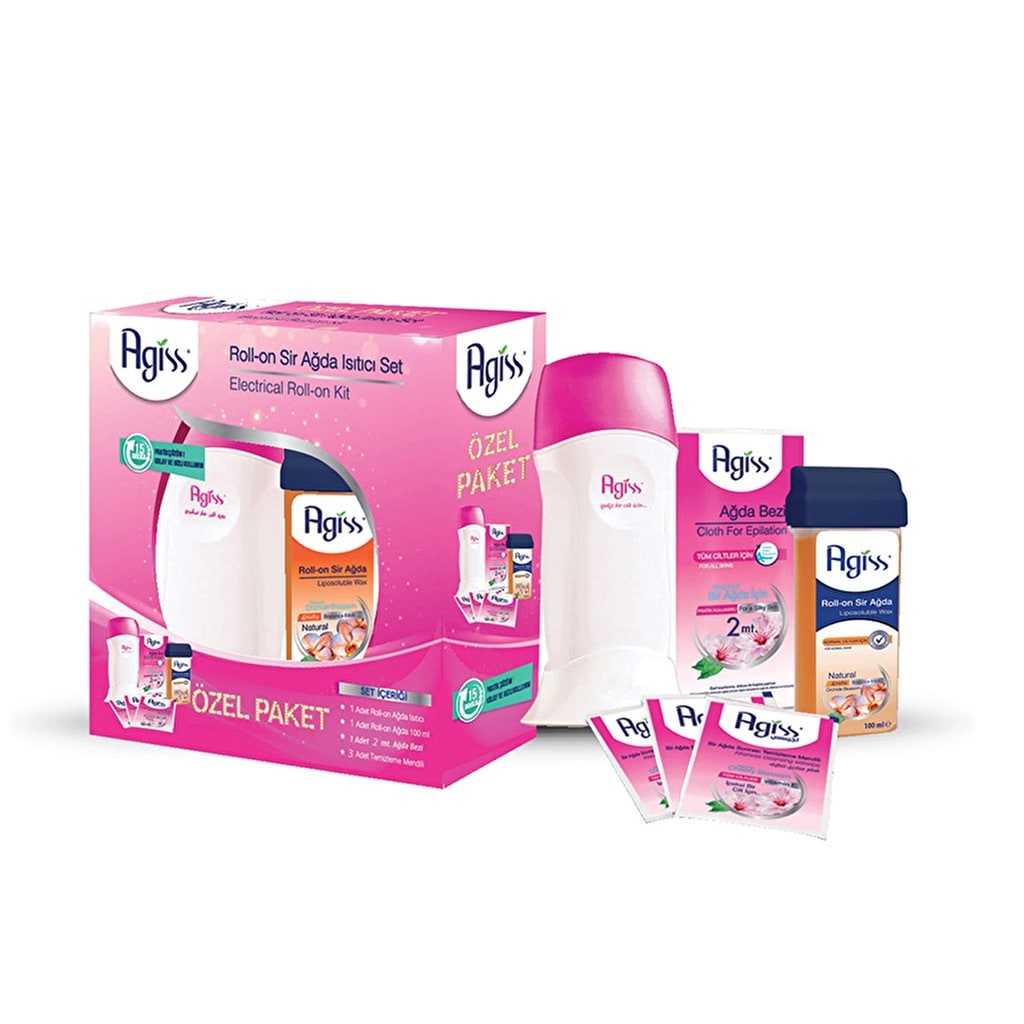 Agiss Roll-On Sir Ağda Isıtıcılı Pratik Set