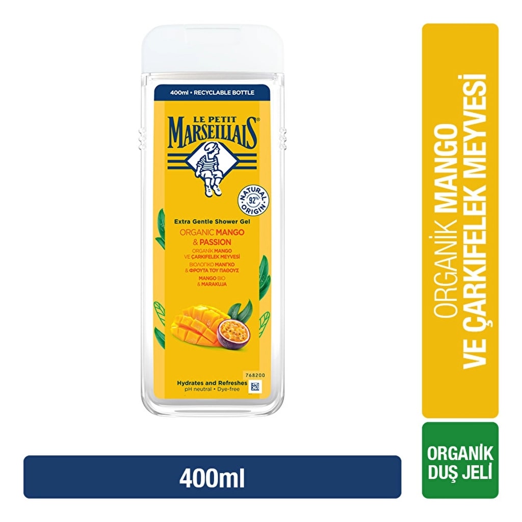 Le Petit Marseillais Duş Jeli Organik Mango ve Çarkıfelek Meyvesi