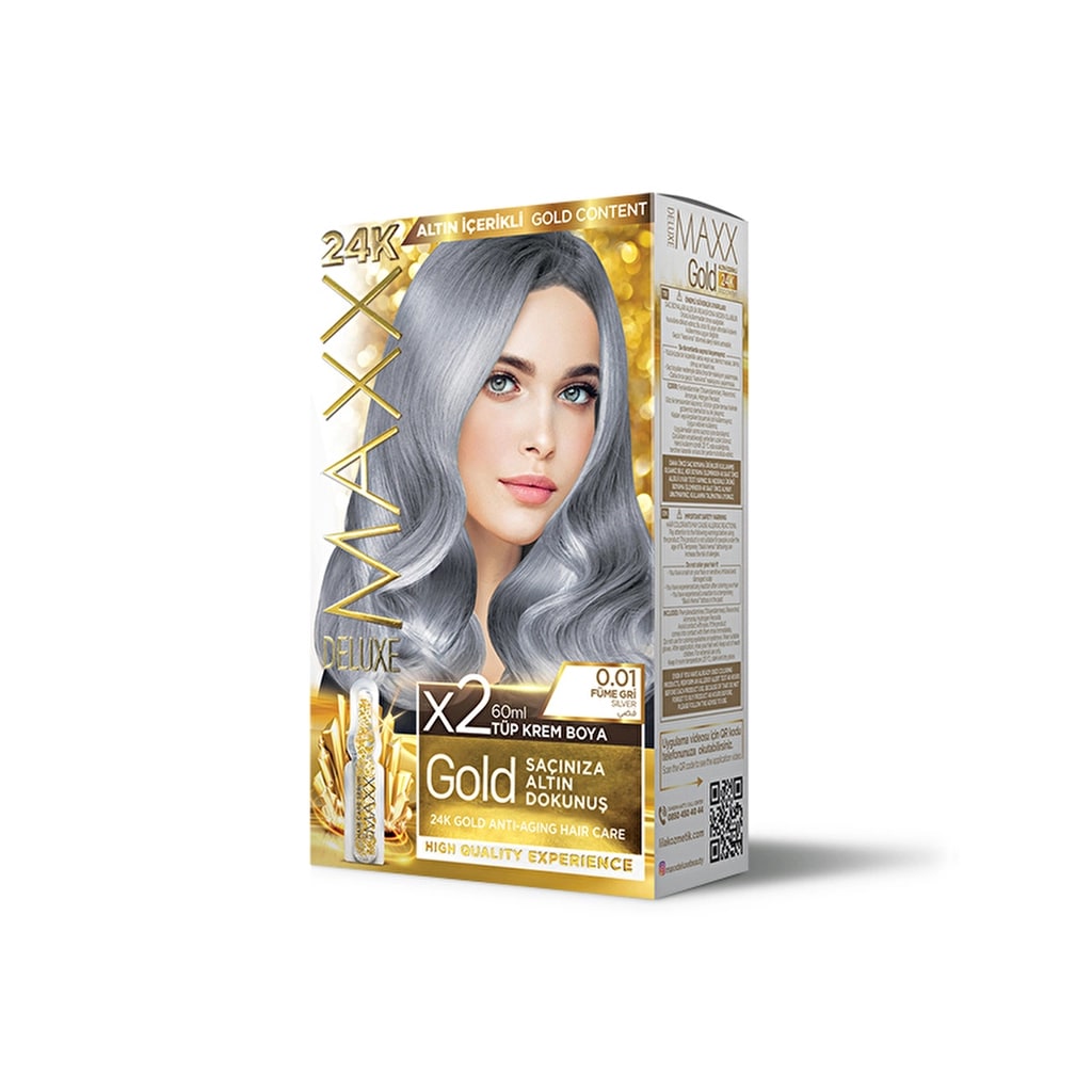 Maxx Deluxe Golden Beauty Saç Boyası 0.01 Füme Gri