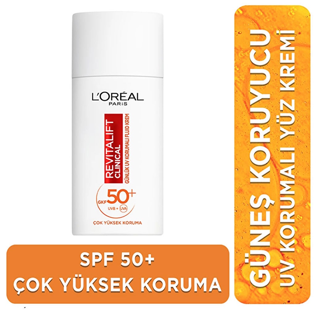 L'Oréal Paris Revitalift Clinical Spf 50 Günlük Yüksek Uv Korumalı Yüz Güneş Kremi 50 Ml