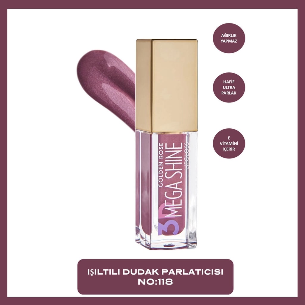 Golden Rose 3D Mega Shine Lipgloss No:118