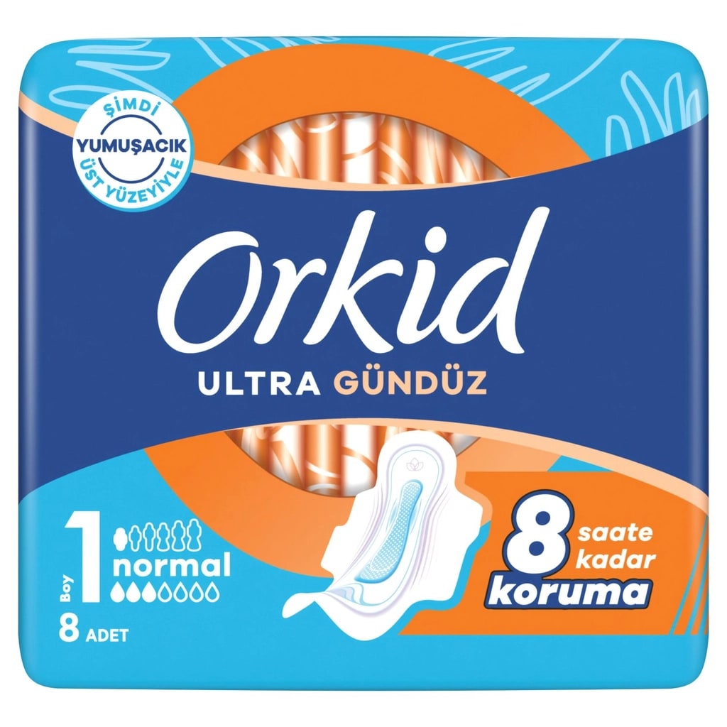 Orkid Ultra Normal (Boy 1) Kanatlı Hijyenik Ped 8 Ped