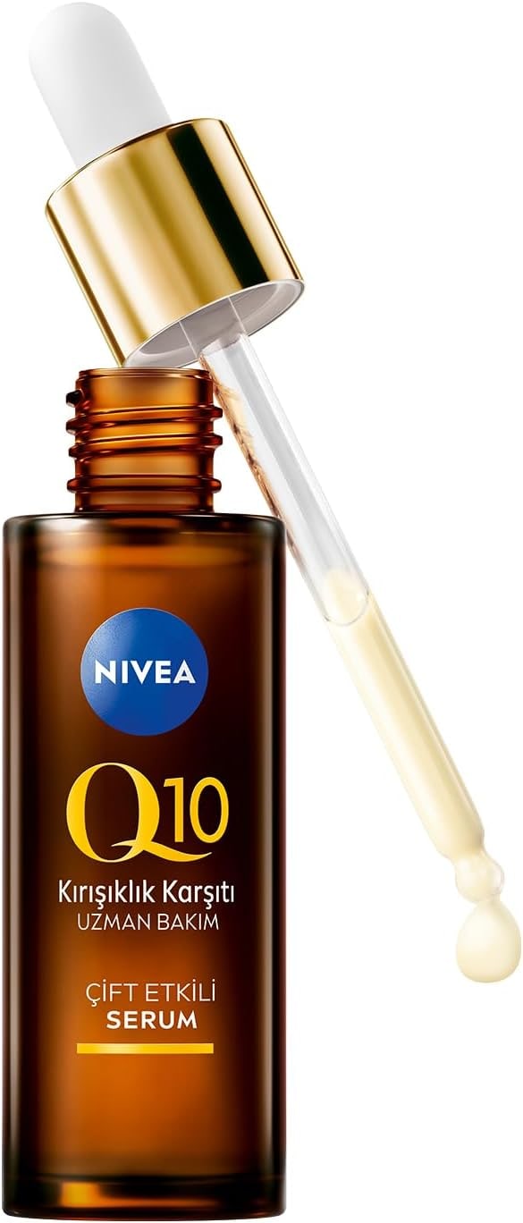 Amazon TR NIVEA Q10 Kırışıklık Karşıtı Çift Etkili Cilt Serumu 30 ml, Saf Q10, Şeker Sebepli Kırışıklık Önleyici