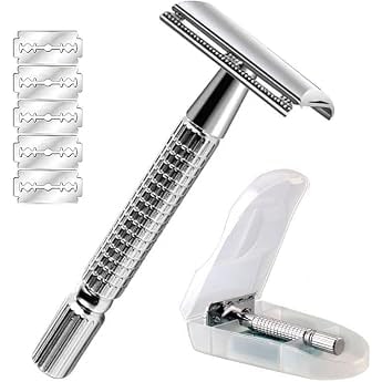Amazon TR Valkyrie Metal Ayarlanabilir Manuel Geleneksel Tıraş Aleti Makinası 5 Jilet 6 Kademe Siyah