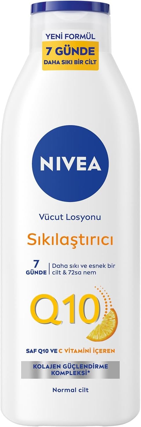 Nivea NIVEA Q10 Sıkılaştırıcı Vücut Losyonu 250 ml,72 Saat Nemlendirici,7 Günde Sıkılaşma,Esnek Cilt,C Vitamini,Kolajen,Normal Ciltler İçin