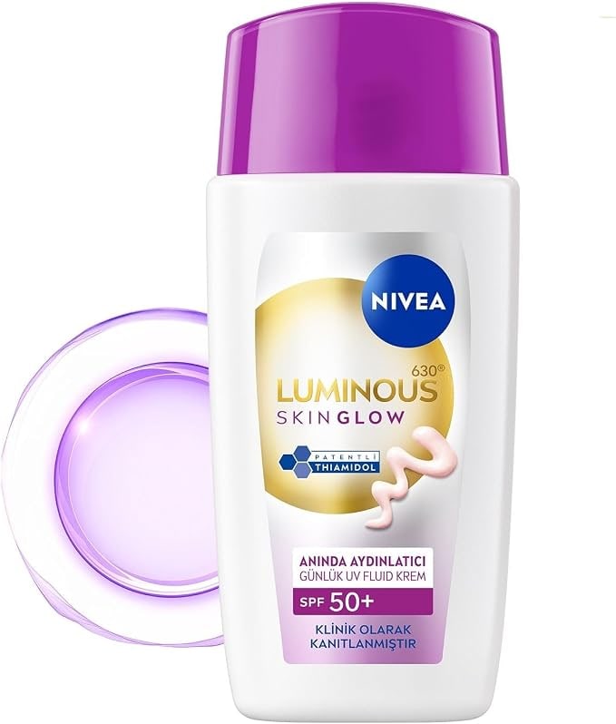 Nivea NIVEA SPF50 Luminous630 Skin Glow Aydınlatıcı Yüz Güneş Kremi 40ml, Nemlendirici, Eşit Cilt Tonu, Niasinamid, Thiamidol