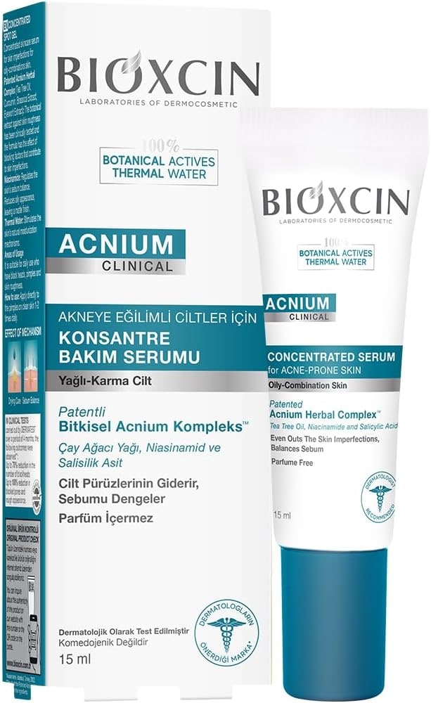 Amazon TR Bioxcin Acnium Konsantre Bakım Serumu 15 ml – Akneye Eğilimli Ciltler İçin Sebum Dengeleyici ve Nemlendirici Serum : Amazon.com.tr: Kişisel Bakım ve Kozmetik
