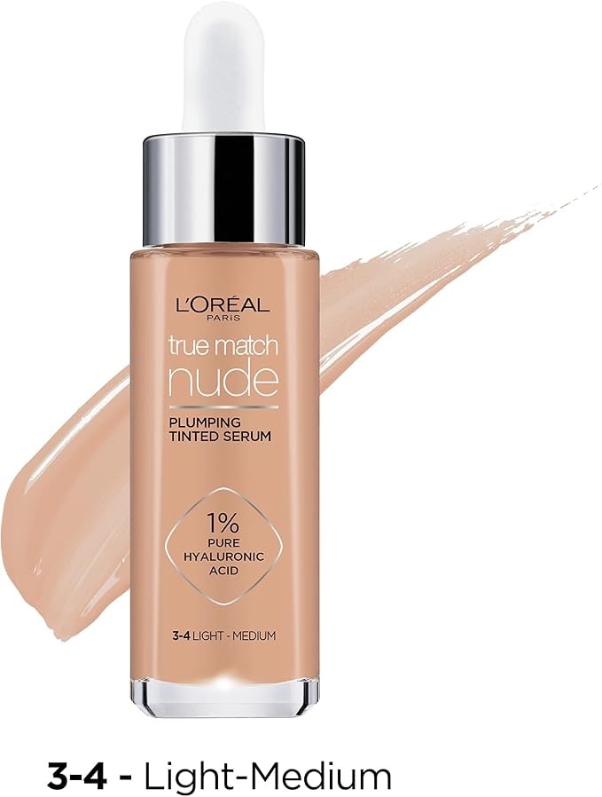 Amazon TR L'Oreal Paris True Match Nude Serum Fondöten 3-4 Light Medium, 30 ml