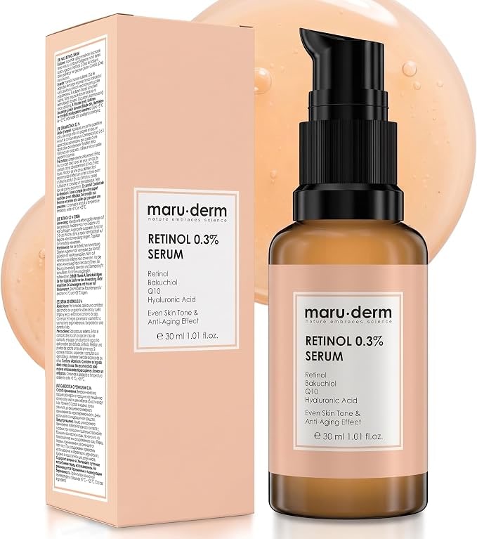 Maruderm Retinol%0.3 Su Bazlı Cilt Yenileyici Bakım Serumu – Bakuchiol, Q10 & Yeşil Çay ile İnce Çizgi Karşıtı, Aydınlatıcı Yüz Serumu, 30 ML : Amazon.com.tr: Kişisel Bakım ve Kozmetik