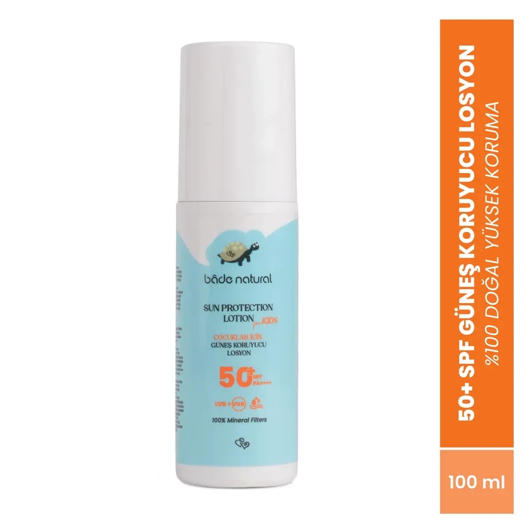 Bade Natural %100 Doğal 50+ SPF Yüksek Korumalı Çocuk Güneş Koruyucu Losyon