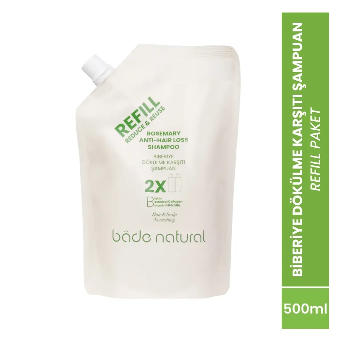 Bade Natural Biberiye Saç Dökülmesi Karşıtı Bakım Şampuan Refill Paket