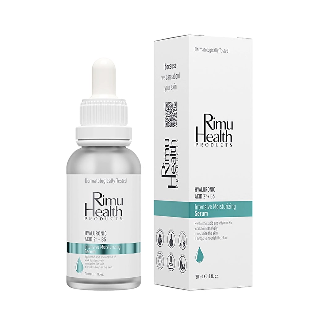 Rimu Health Tüm Cilt Tipleri İçin Parfümsüz Yoğun Nemlendirici Serum 30 ml (Hyaluronic Acid %2 + B5)