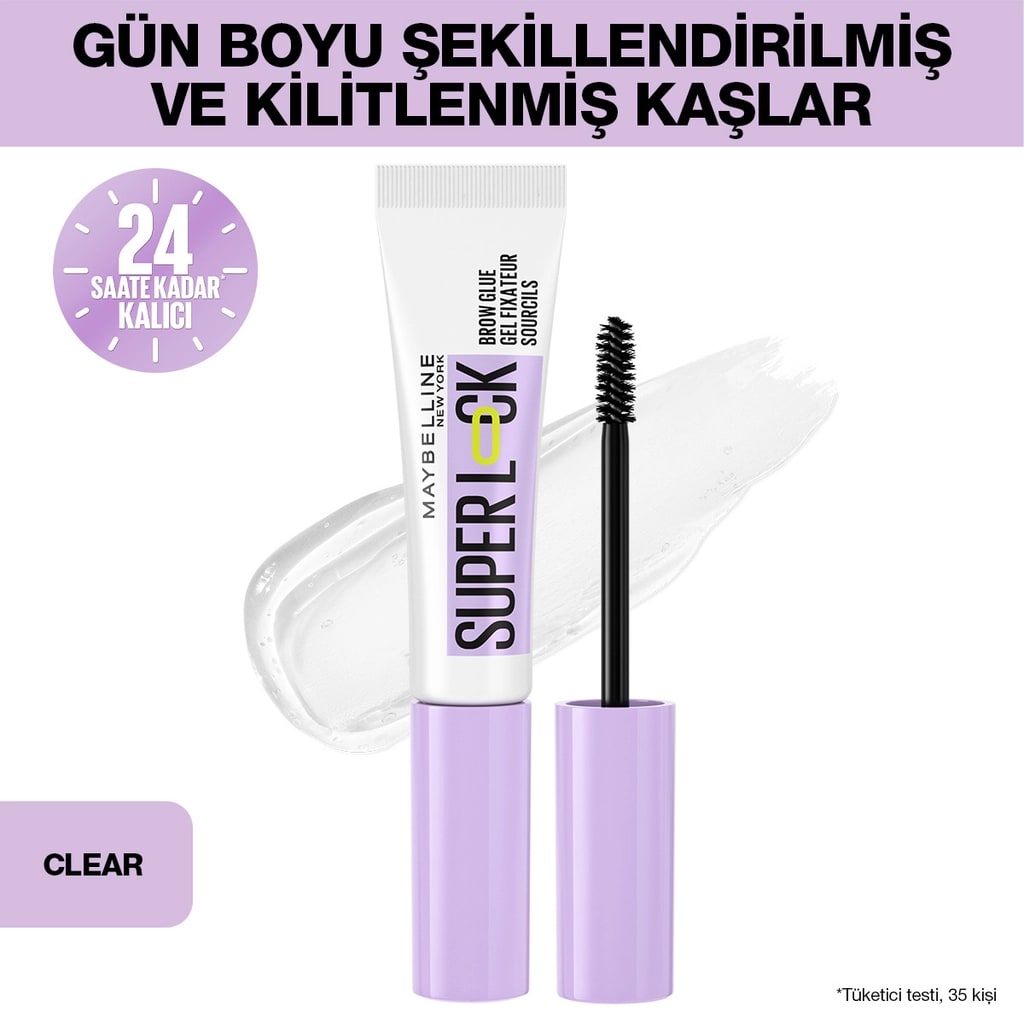 Maybelline New York Super Lock Brow Glue Kaş Sabitleyici Maskara Clear