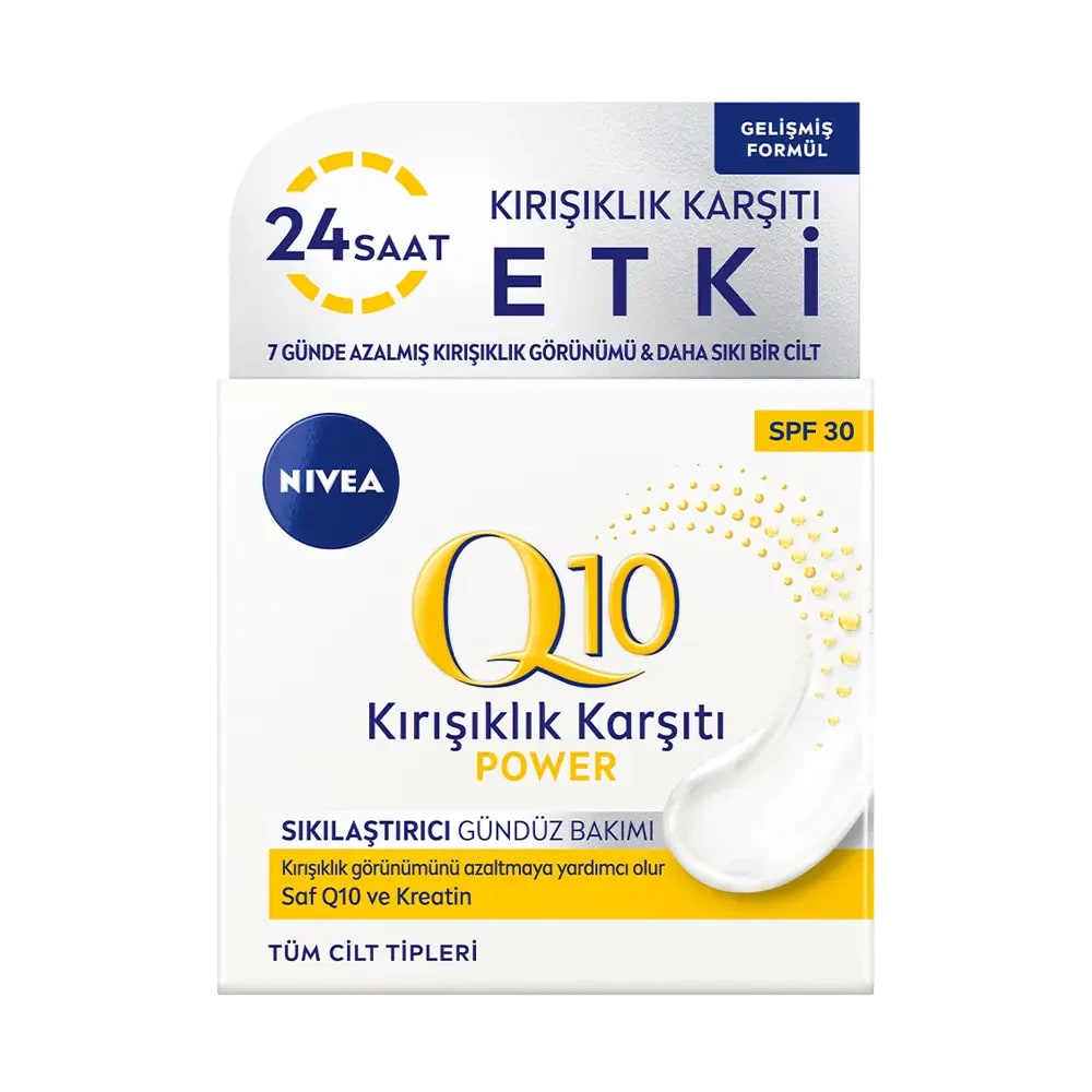 Nivea Q10 Power Yüksek Güneş Korumalı Kırışık Karşıtı +Sıkılaştırıcı Gündüz Kremi SPF 30 50 Ml