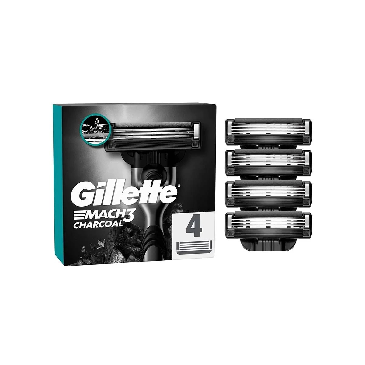 GILLETTE Mach3 Charcoal Yedek Bıçak 4'lü - STD / STD