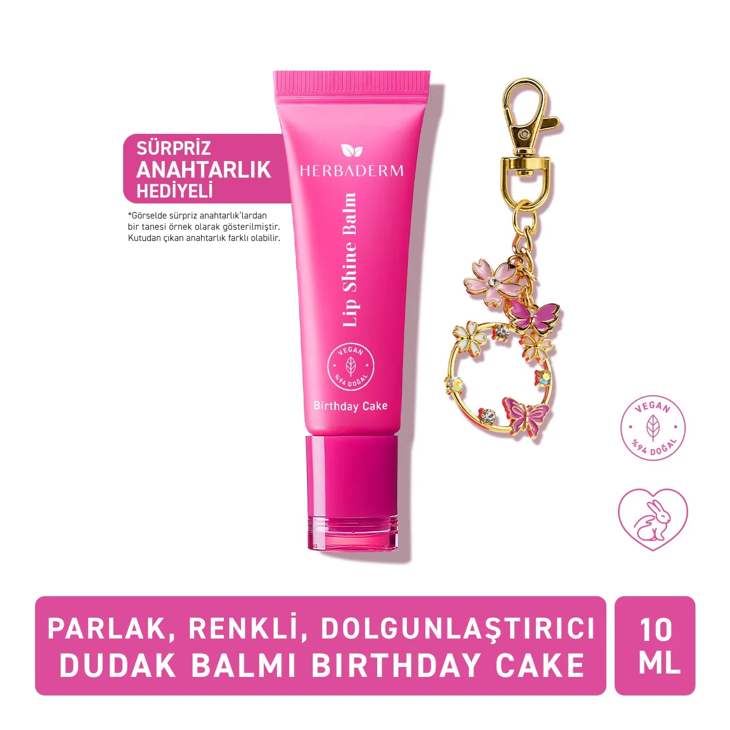 Herbaderm Lip Shine Balm - Birthday Cake