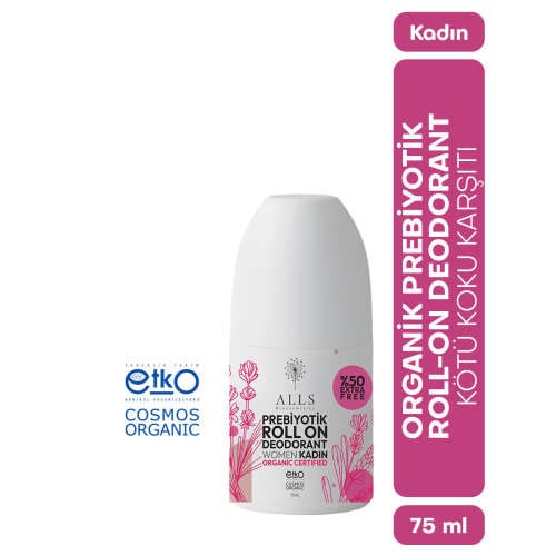 Alls Biocosmetics Organik Prebiyotik Roll on Deodorant - Kadınlar İçin