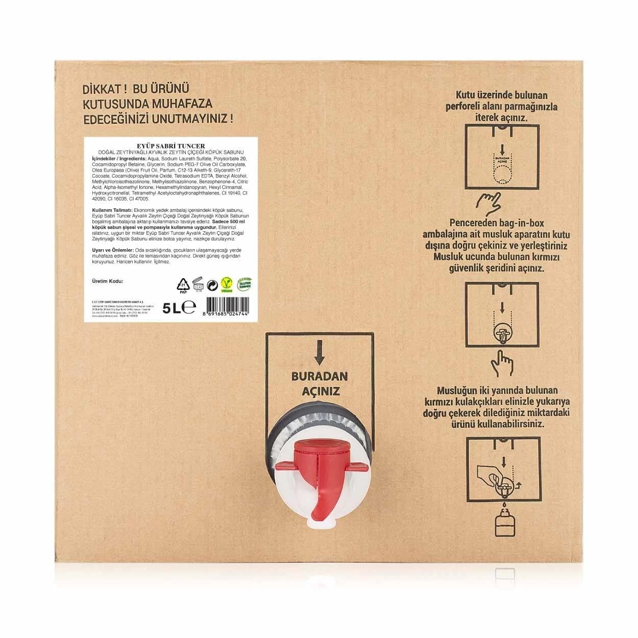 Eyüp Sabri Tuncer Ayvalık Zeytin Çiçeği Doğal Zeytinyağlı Köpük Sabun - Bag in Box