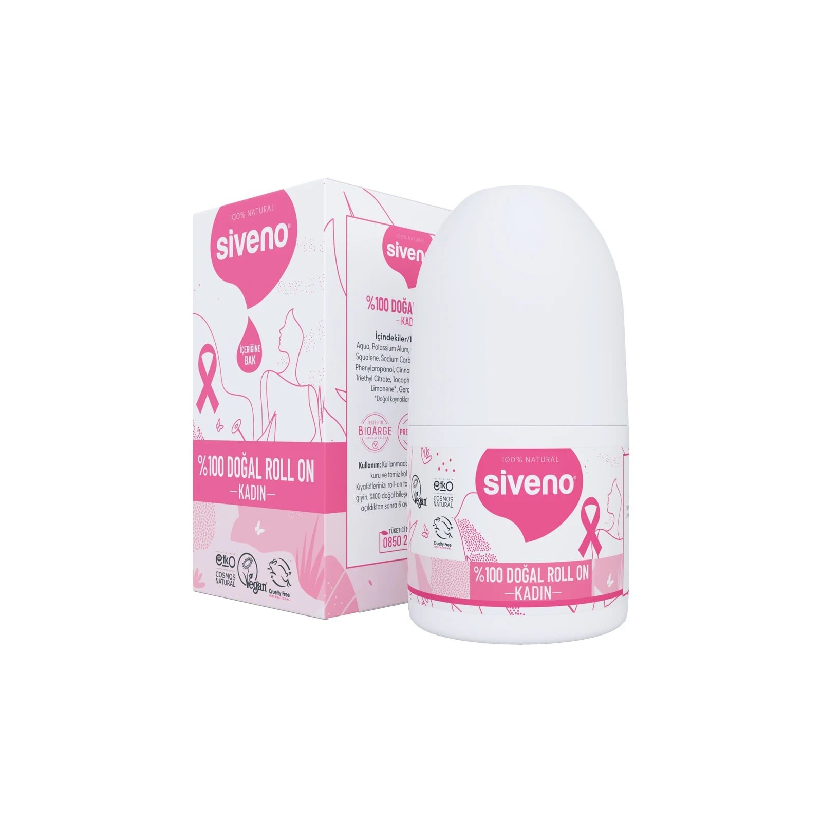 SIVENO Doğal Roll-On Kadın Deodorant Ter Kokusu Önleyici Bitkisel Leke Bırakmayan Vegan