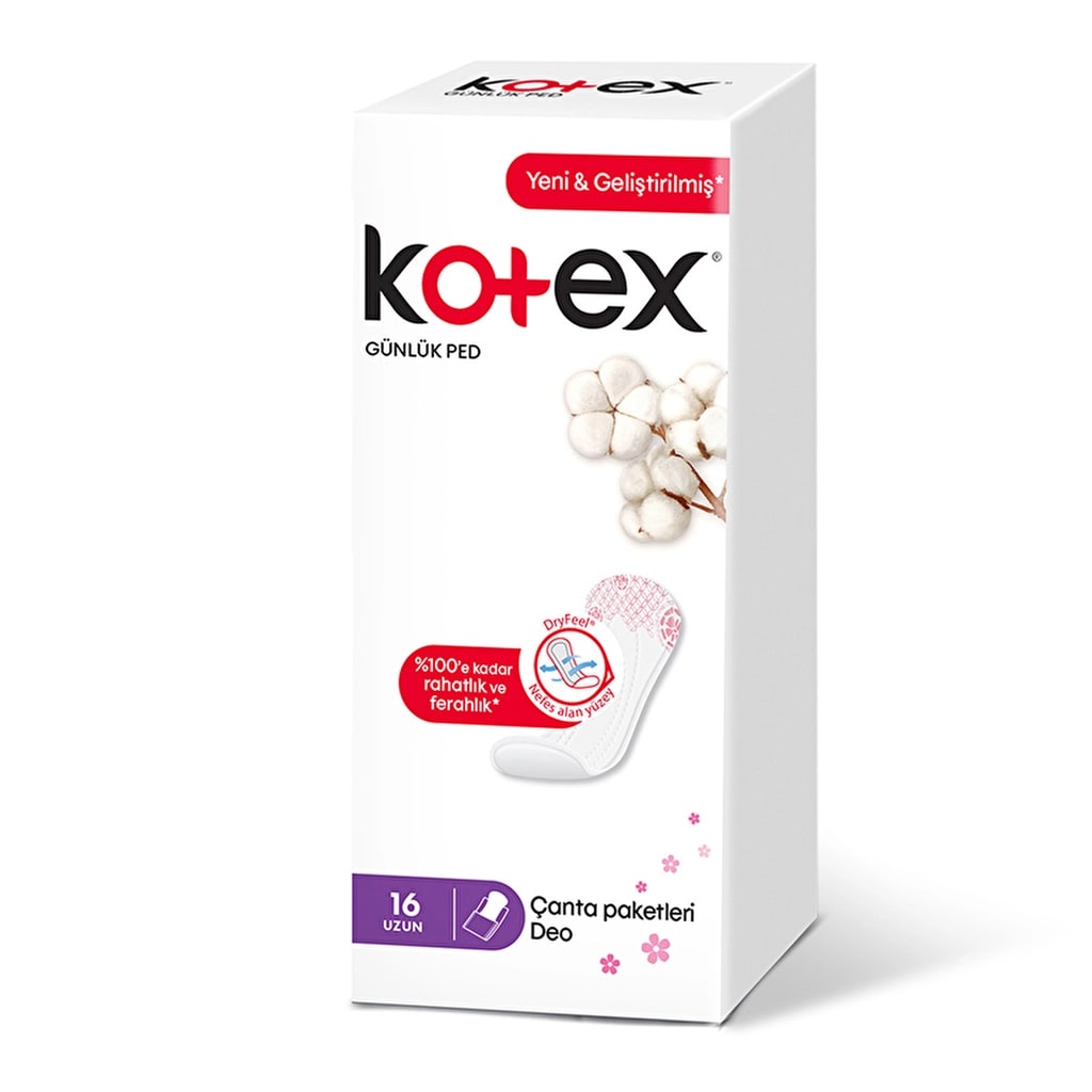 Kotex Günlük Ped Çanta Paketleri Deo Uzun 16’lı