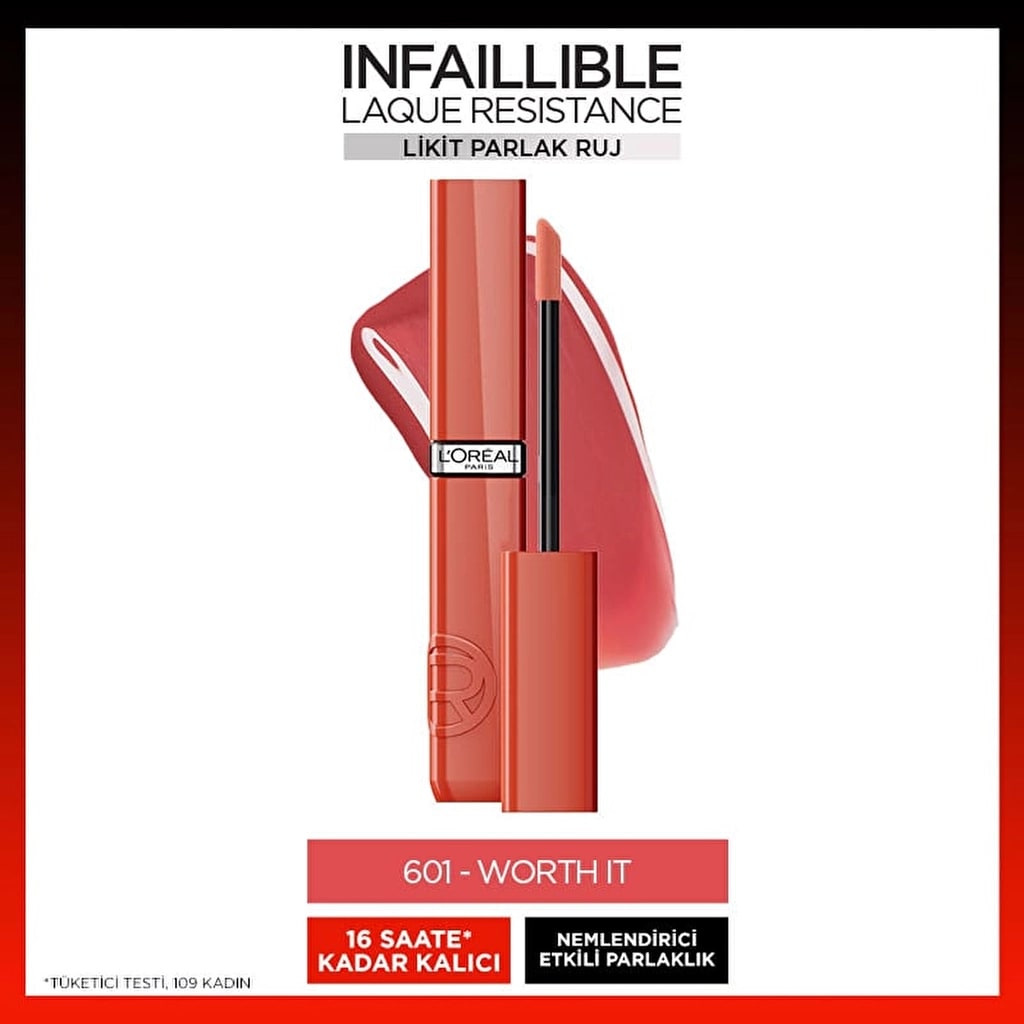 L'Oréal Paris Loreal Paris Infaillible Laque Resistance Likit Parlak Ruj 601 Worth It