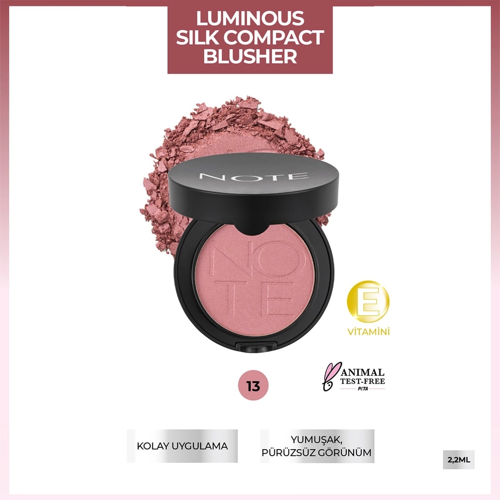 Note Cosmetique Note Luminous Silk Compact Blusher Allık 13 Deep Pink