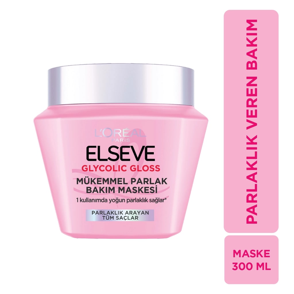 L'Oréal Paris Elseve Loreal Paris Elseve Glycolic Gloss Mükemmel Parlaklık Veren Saç Bakım Maskesi 300 ml