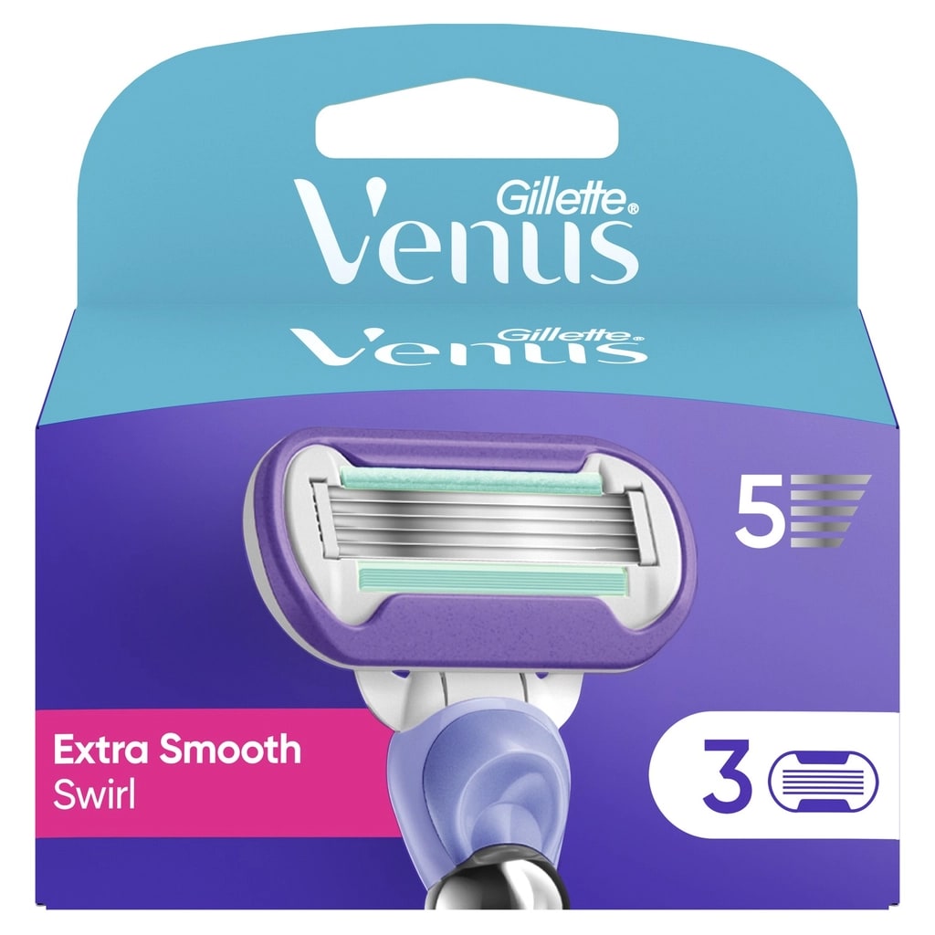 Gillette Venus Extra Smooth Swirl Kadın Tıraş Bıçakları + 3 Yedek Kartuş