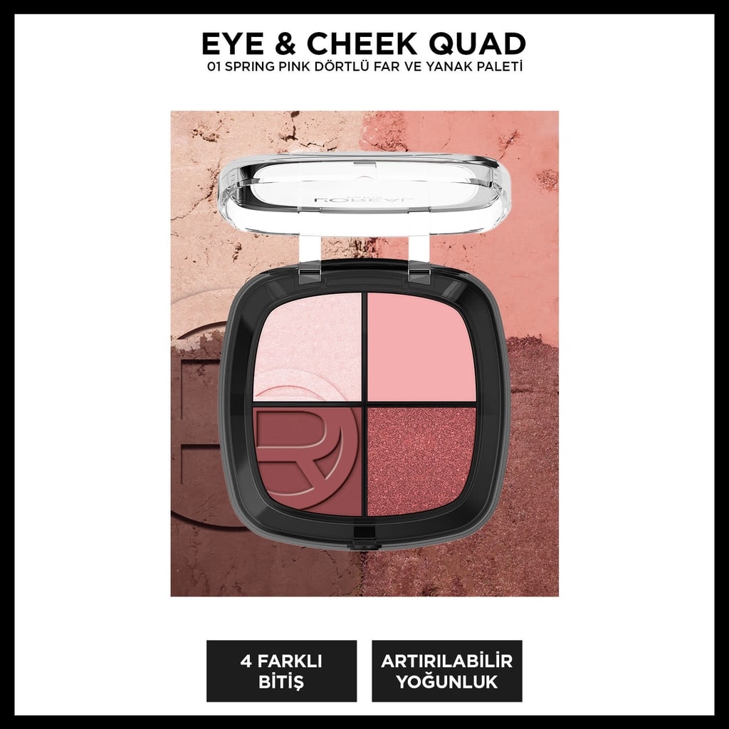 L'Oréal Paris Loreal Paris Eye & Cheek Quad Dörtlü Far ve Yanak Paleti 01 Spring Pinks