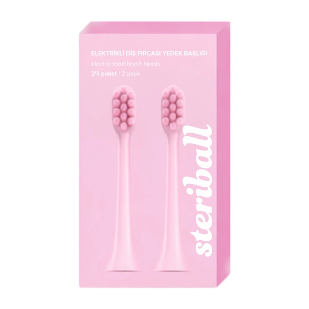 Steriball Electric Toothbrush Head 2 Pcs Elektrikli Diş Fırçası Başlığı 2 Adet Pembe
