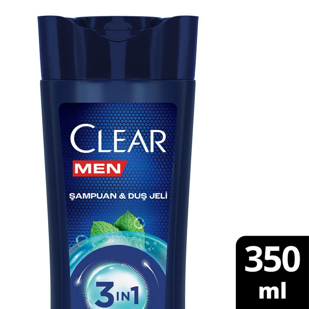 Clear Men 3 in 1 Şampuan & Duş Jeli Ferahlatıcı Mentol