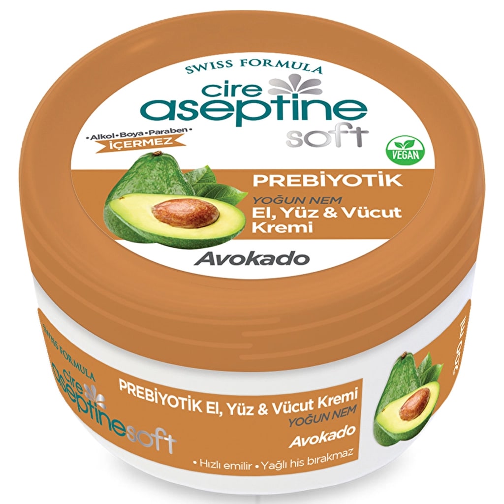 Cire Aseptine Soft Avokado Özlü Yoğun Nemlendirici Prebiyotikli Krem 200 ml