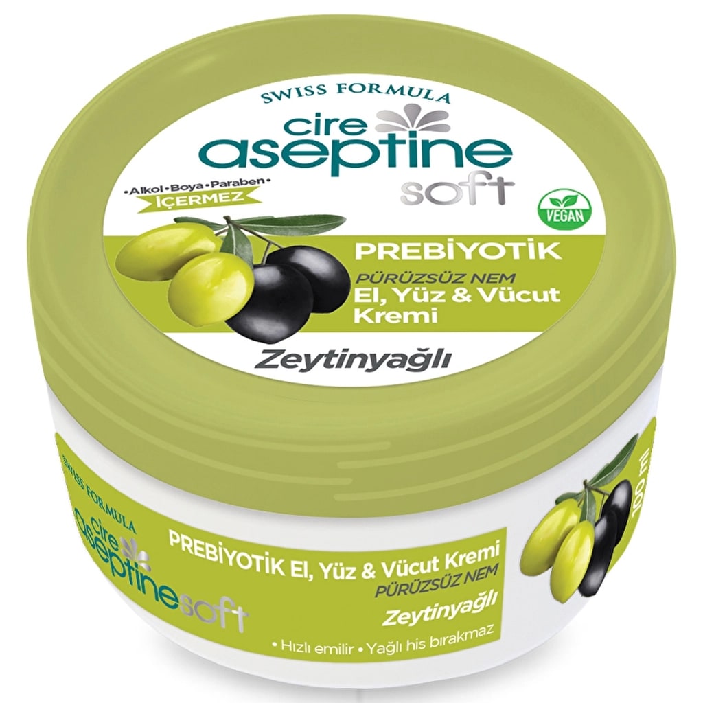 Cire Aseptine Soft Zeytinyağlı Nemlendirici Pürüzsüzleştirici Prebiyotikli Krem 100 ml
