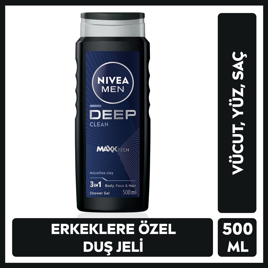 Nivea Men Erkek Duş Jeli Deep Clean El Yüz Vücut