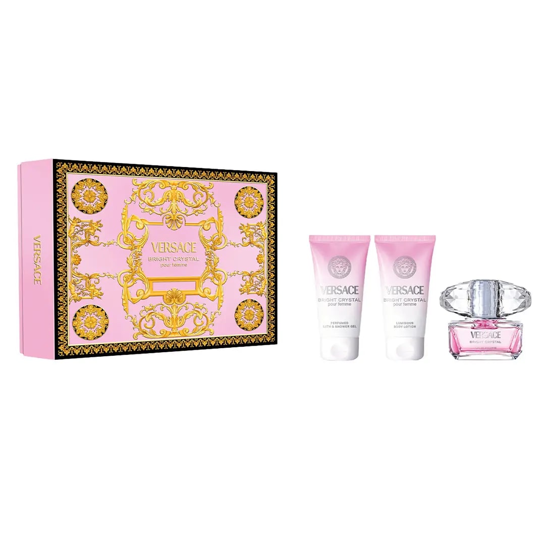 Versace Bright Crystal EDT Parfüm + Duş Jeli + Vücut Losyonu Kadın Parfüm Seti