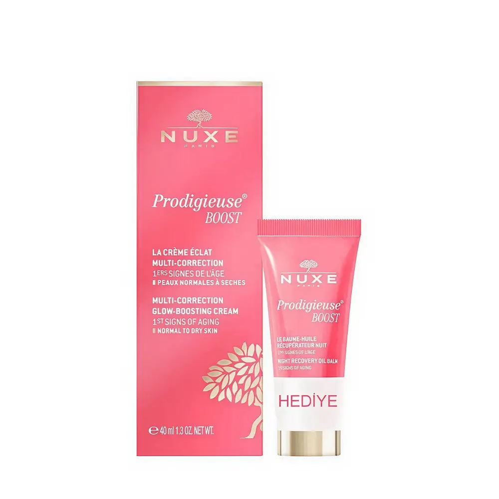 Nuxe Prodigieuse Boost Aydınlatıcı Gündüz Kremi 40 ml + Night Recovery Oil Koruyucu Gece Balmı 15 ml
