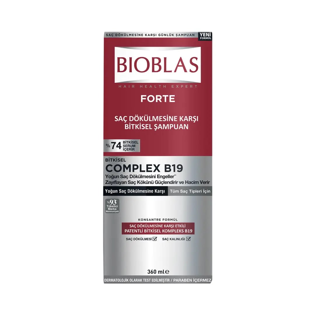 Bioblas Forte Saç Dökülmesine Karşı Bitkisel Şampuan 360 Ml