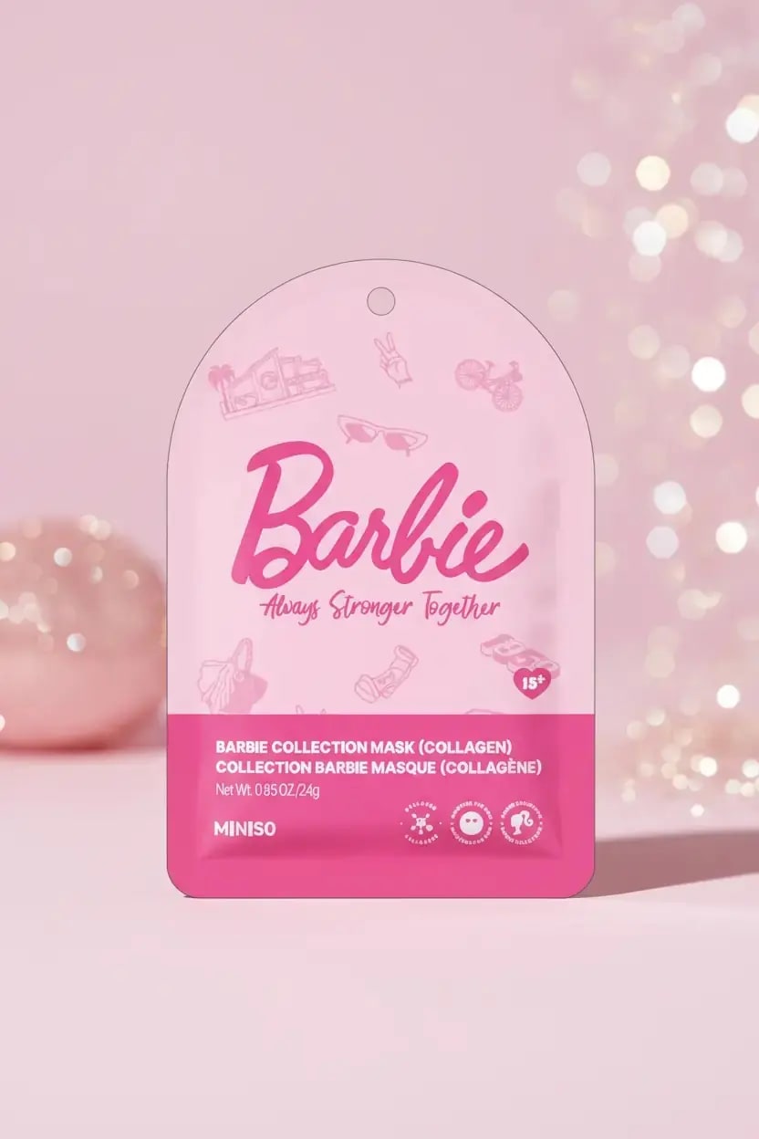 MINISO Barbie Lisanslı Peptid İçerikli Kağıt Yüz Maskesi