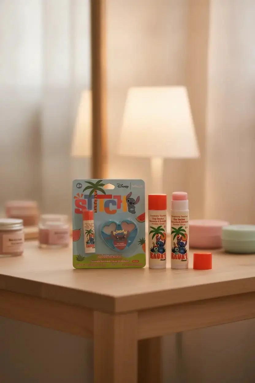 MINISO Disney Lisanslı Lilo & Stitch Dudak Jeli ve Nemlendirici Dudak Seti – Pratik Bakım