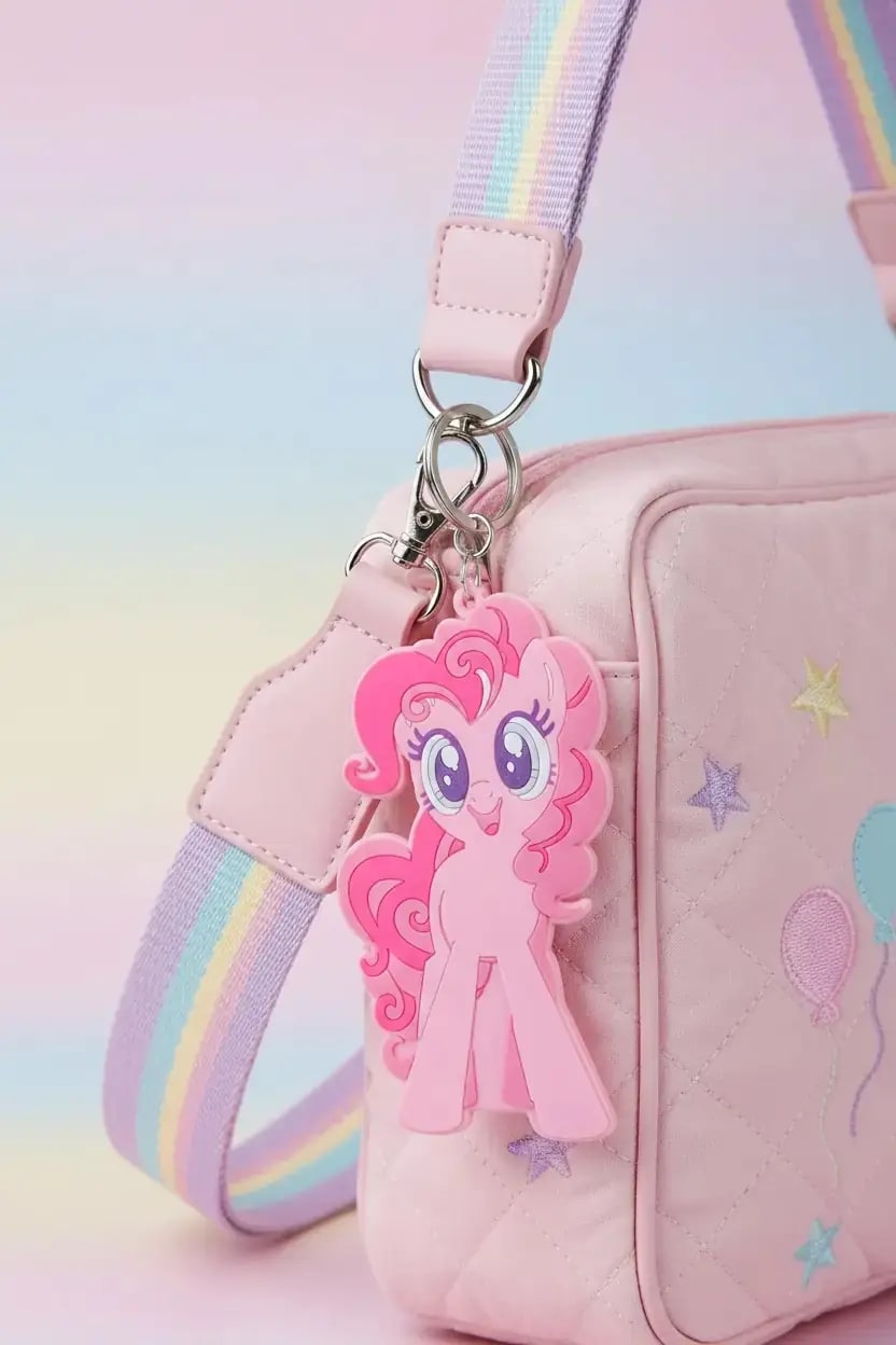 MINISO My Little Pony Lisanslı Pinkie Pie Anahtarlıklı Dudak Bakım Seti – Balm ve Parlatıcı