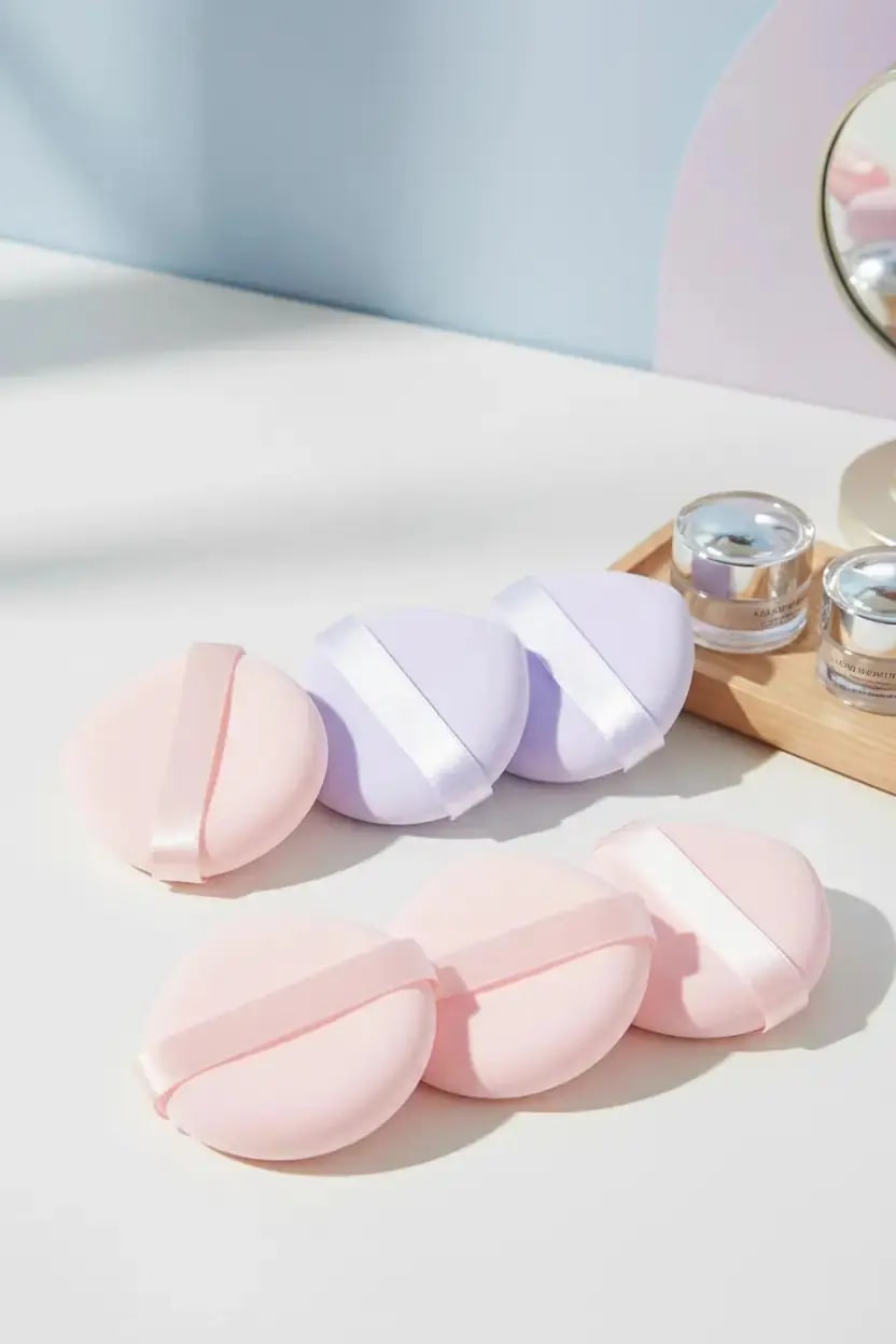 MINISO Lisanslı 3'lü Makyaj Pufu Seti Tek Taraflı – Yumuşak Pürüzsüz Uygulama