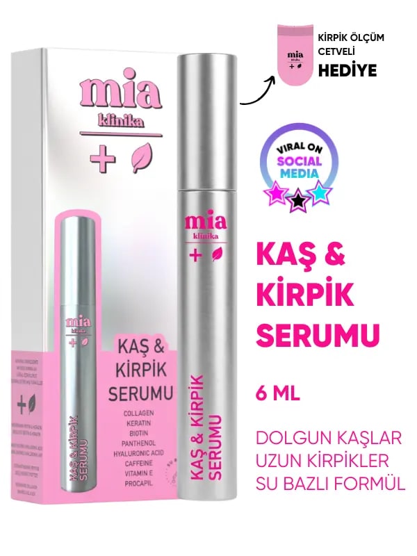 mia klinika Su Bazlı Güçlendirici Kaş Ve Kirpik Serumu
